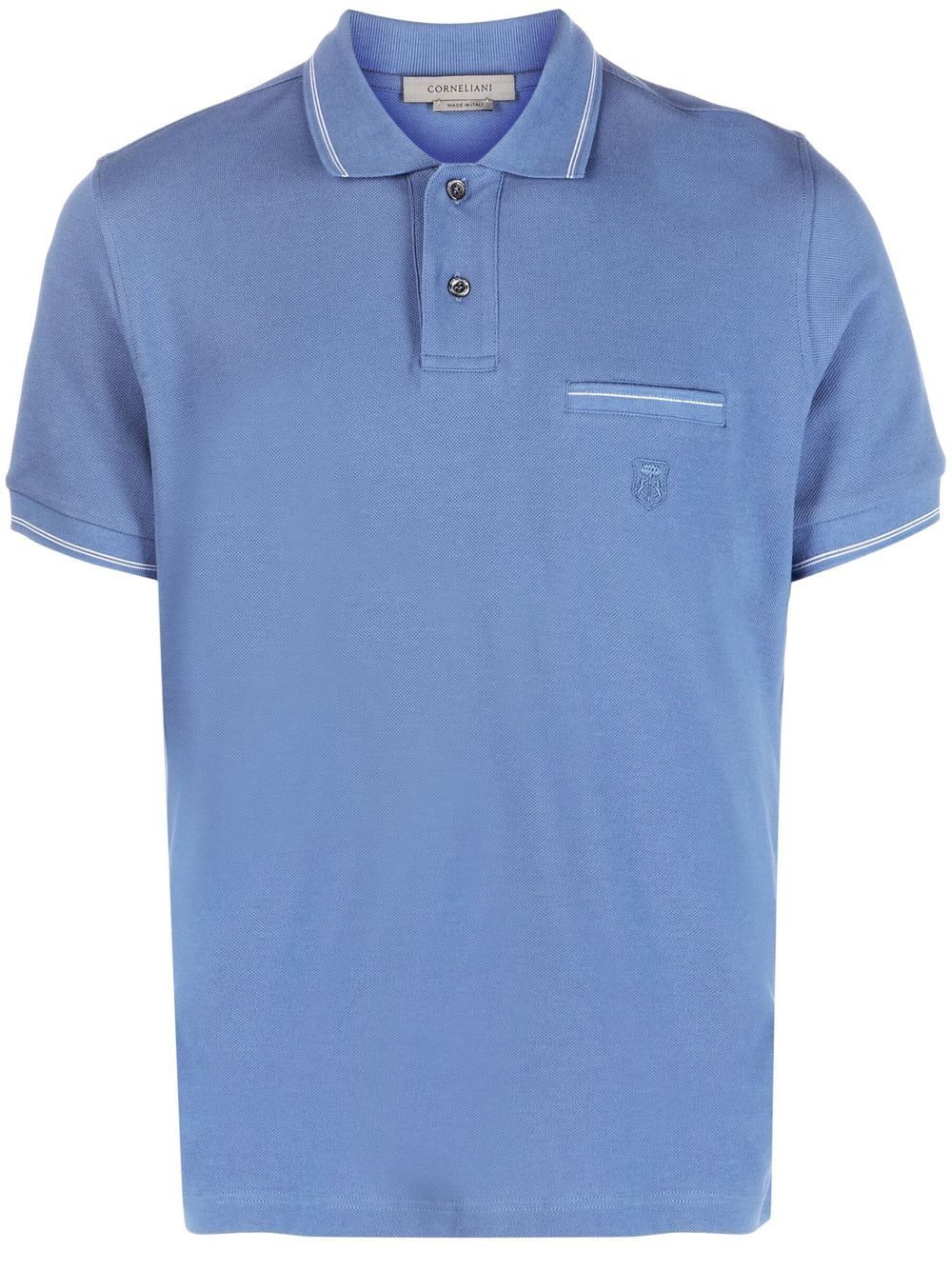 Corneliani short-sleeve cotton polo shirt - Blue von Corneliani