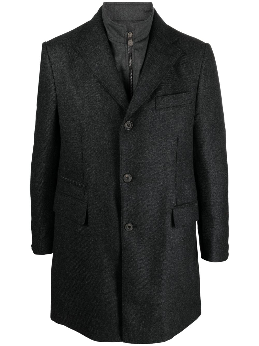 Corneliani single-breasted virgin wool-blend coat - Grey von Corneliani