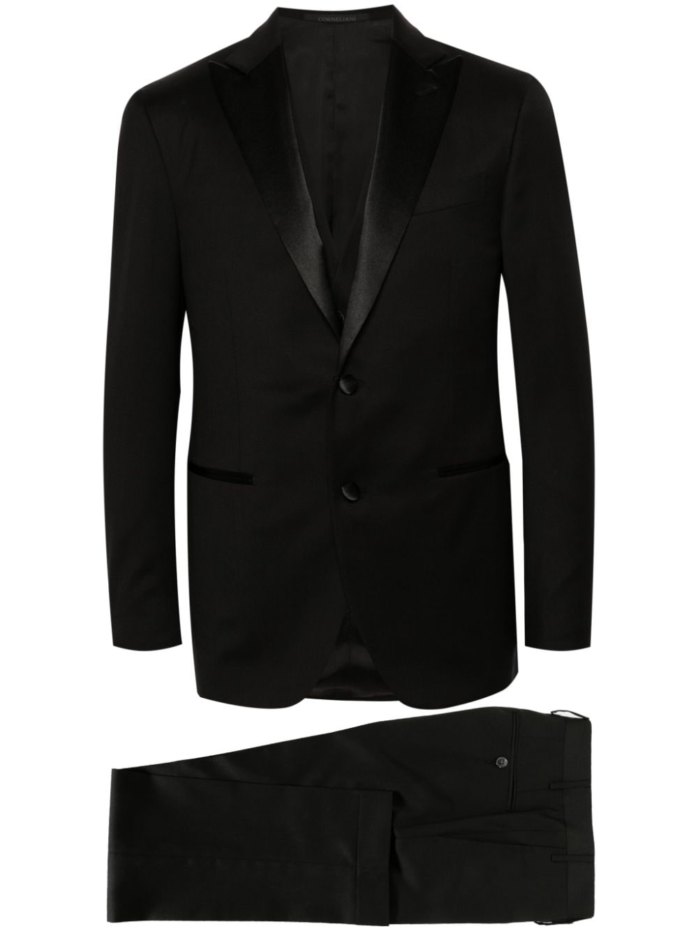 Corneliani single-breasted virgin wool suit - Black von Corneliani