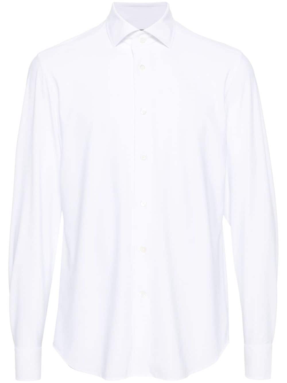 Corneliani spread-collar stretch-jersey shirt - White von Corneliani
