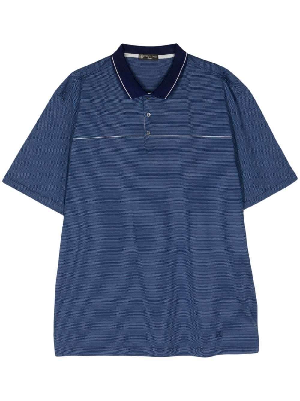 Corneliani striped cotton polo shirt - Blue von Corneliani