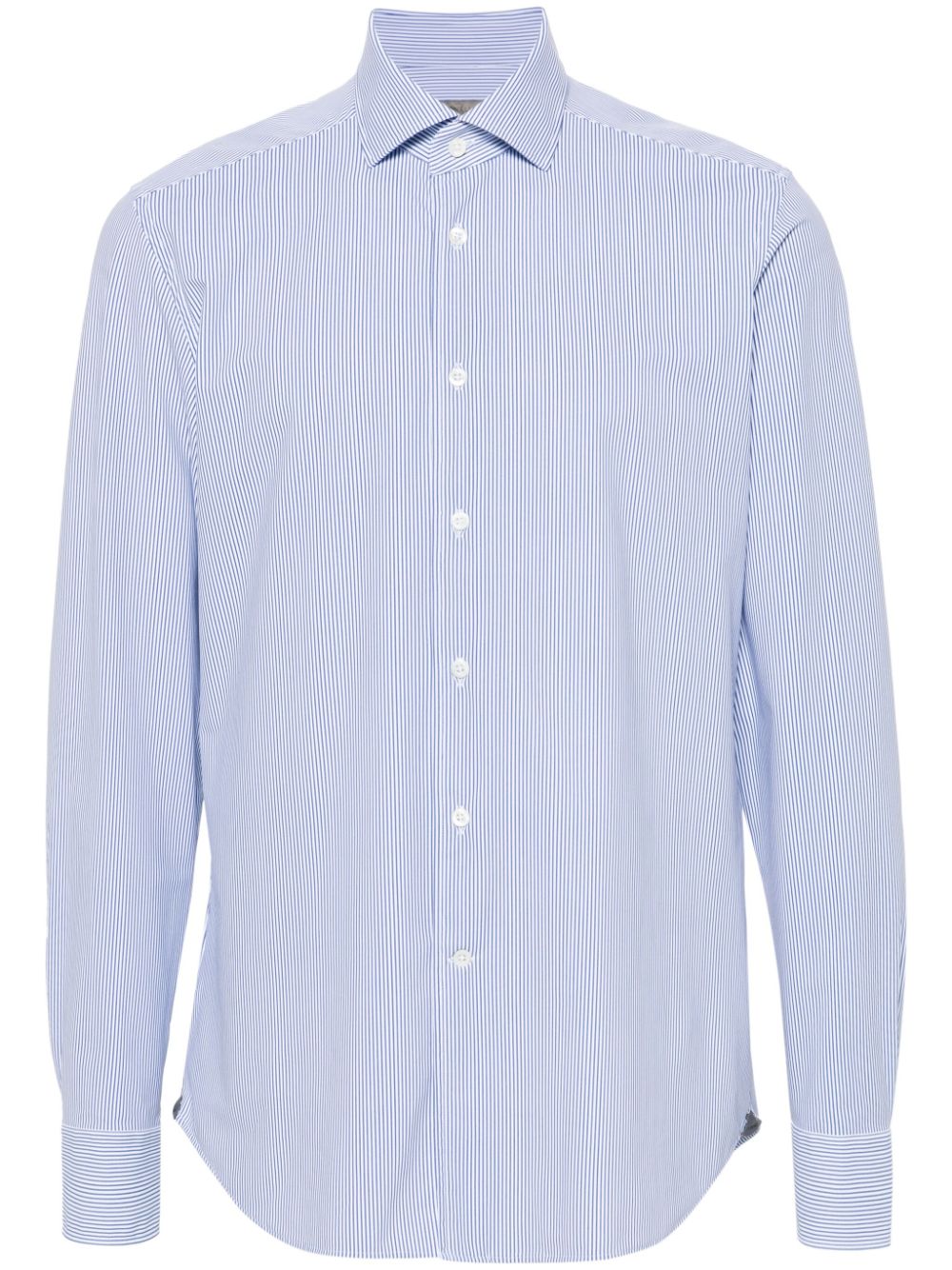 Corneliani striped poplin shirt - Blue von Corneliani