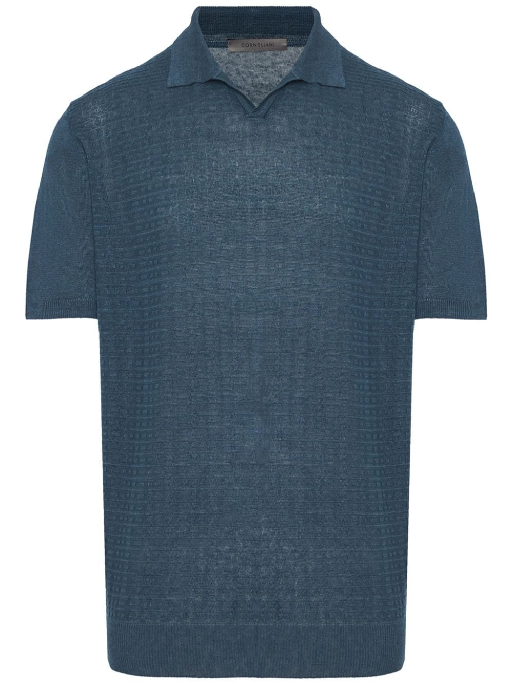 Corneliani textured-finish cotton polo shirt - Blue von Corneliani