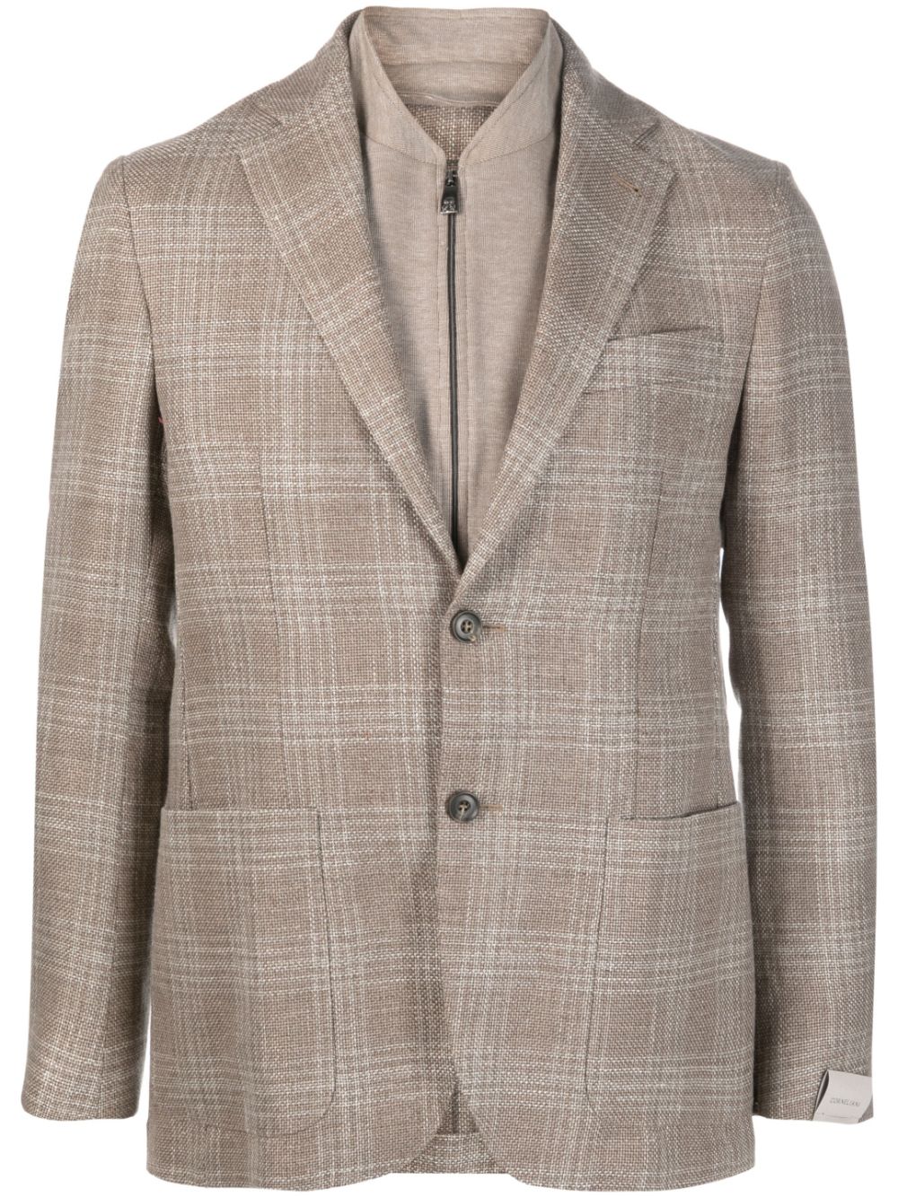 Corneliani tonal plaid single-breasted blazer - Brown von Corneliani