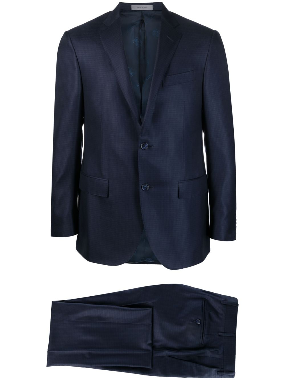 Corneliani tonal print single-breasted suit - Blue von Corneliani