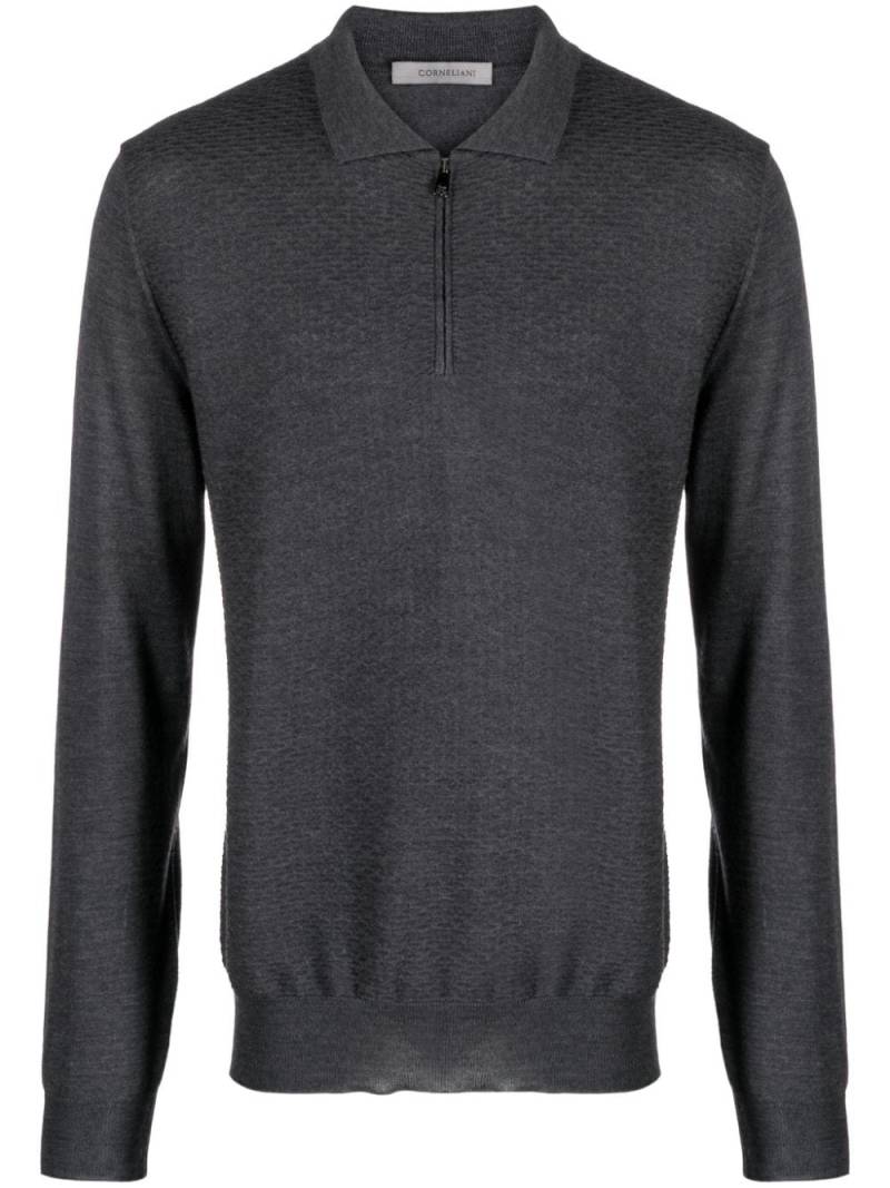 Corneliani virgin-wool half-zip jumper - Grey von Corneliani