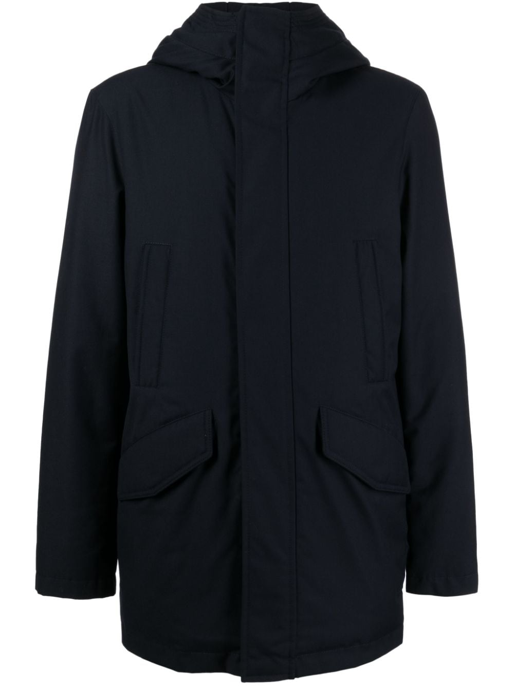 Corneliani zip-up hooded parka coat - Blue von Corneliani