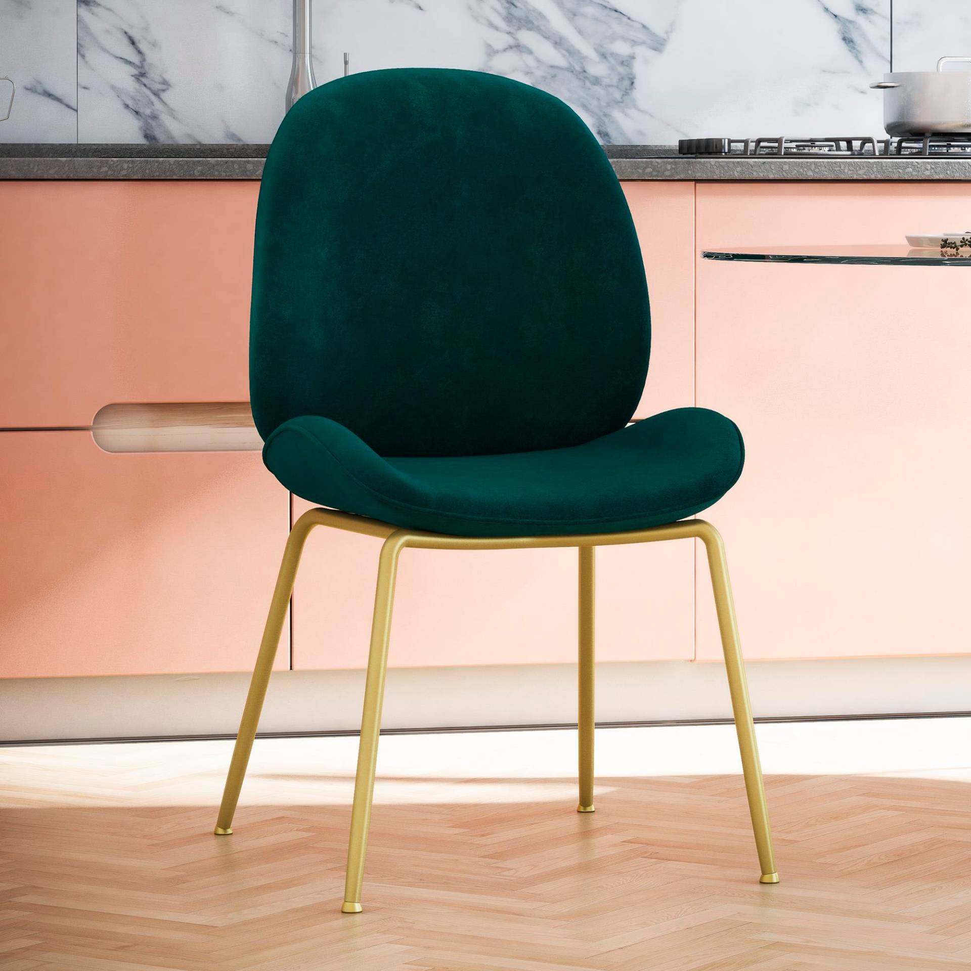 CosmoLiving by Cosmopolitan Esszimmerstuhl »Astor«, 1 St., Veloursstoff, Sitz und Rücken gepolstert, messingfarbenenes Gestell, Sitzhöhe 47 cm CosmoLiving by Cosmopolitan Esszimmerstuhl »Astor«, 1 St., Veloursstoff, Sitz und Rücken gepolstert, messingfarbenenes Gestell, Sitzhöhe 47 cm von CosmoLiving by Cosmopolitan
