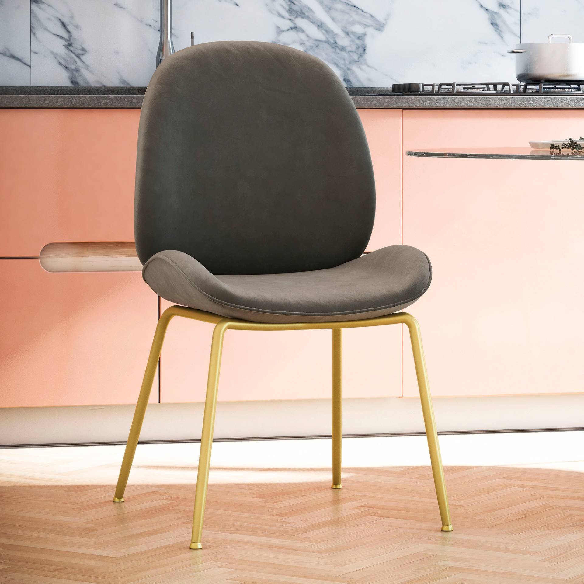 CosmoLiving by Cosmopolitan Esszimmerstuhl »Astor«, 1 St., Veloursstoff, Sitz und Rücken gepolstert, messingfarbenenes Gestell, Sitzhöhe 47 cm CosmoLiving by Cosmopolitan Esszimmerstuhl »Astor«, 1 St., Veloursstoff, Sitz und Rücken gepolstert, messingfarbenenes Gestell, Sitzhöhe 47 cm von CosmoLiving by Cosmopolitan