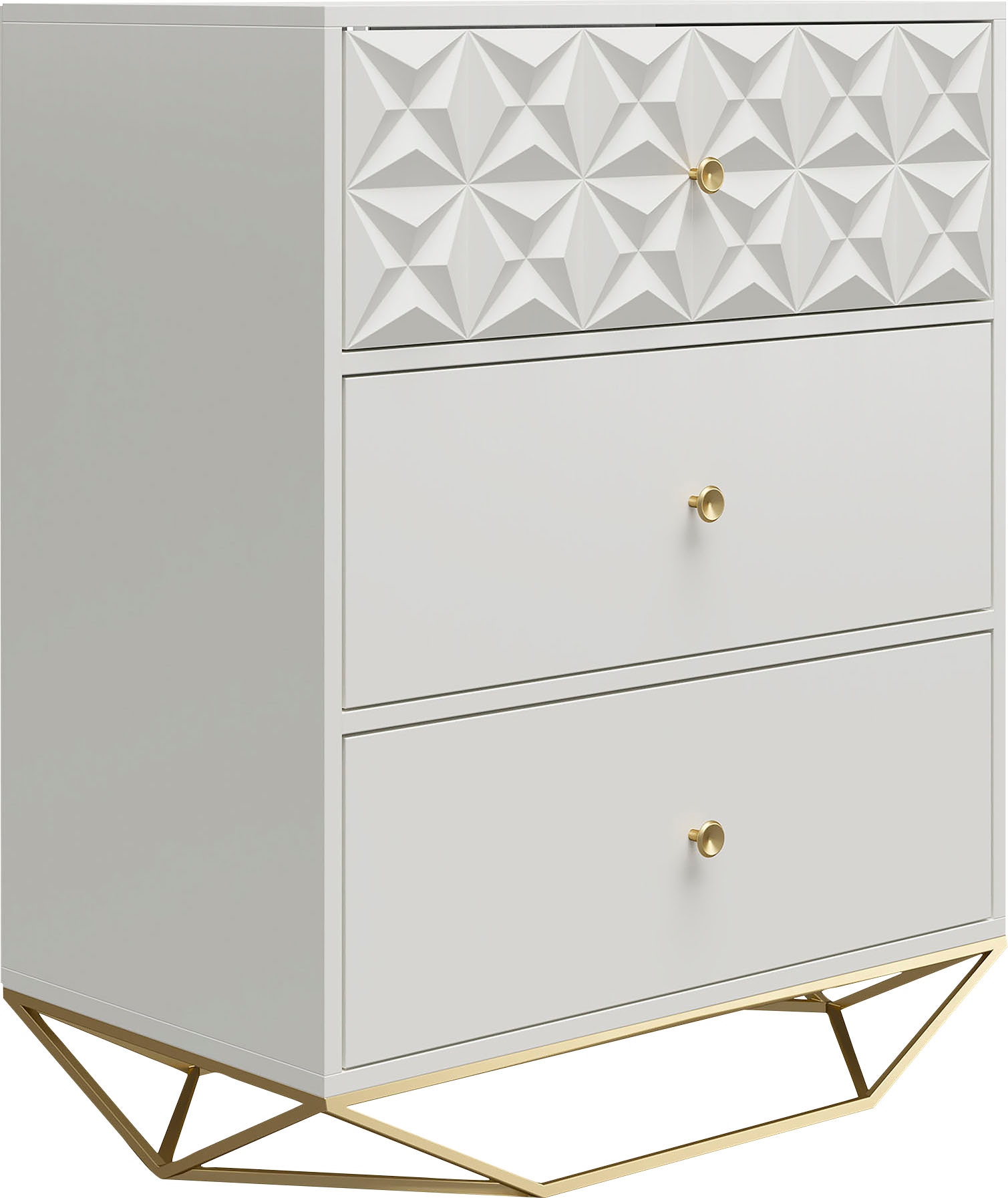 CosmoLiving by Cosmopolitan Nachtkommode »Blair«, mit 3 Schubladen, obere Schublade mit fühlbare 3D-Texturen, goldenes Gestell aus Metall CosmoLiving by Cosmopolitan Nachtkommode »Blair«, mit 3 Schubladen, obere Schublade mit fühlbare 3D-Texturen, goldenes Gestell aus Metall von CosmoLiving by Cosmopolitan