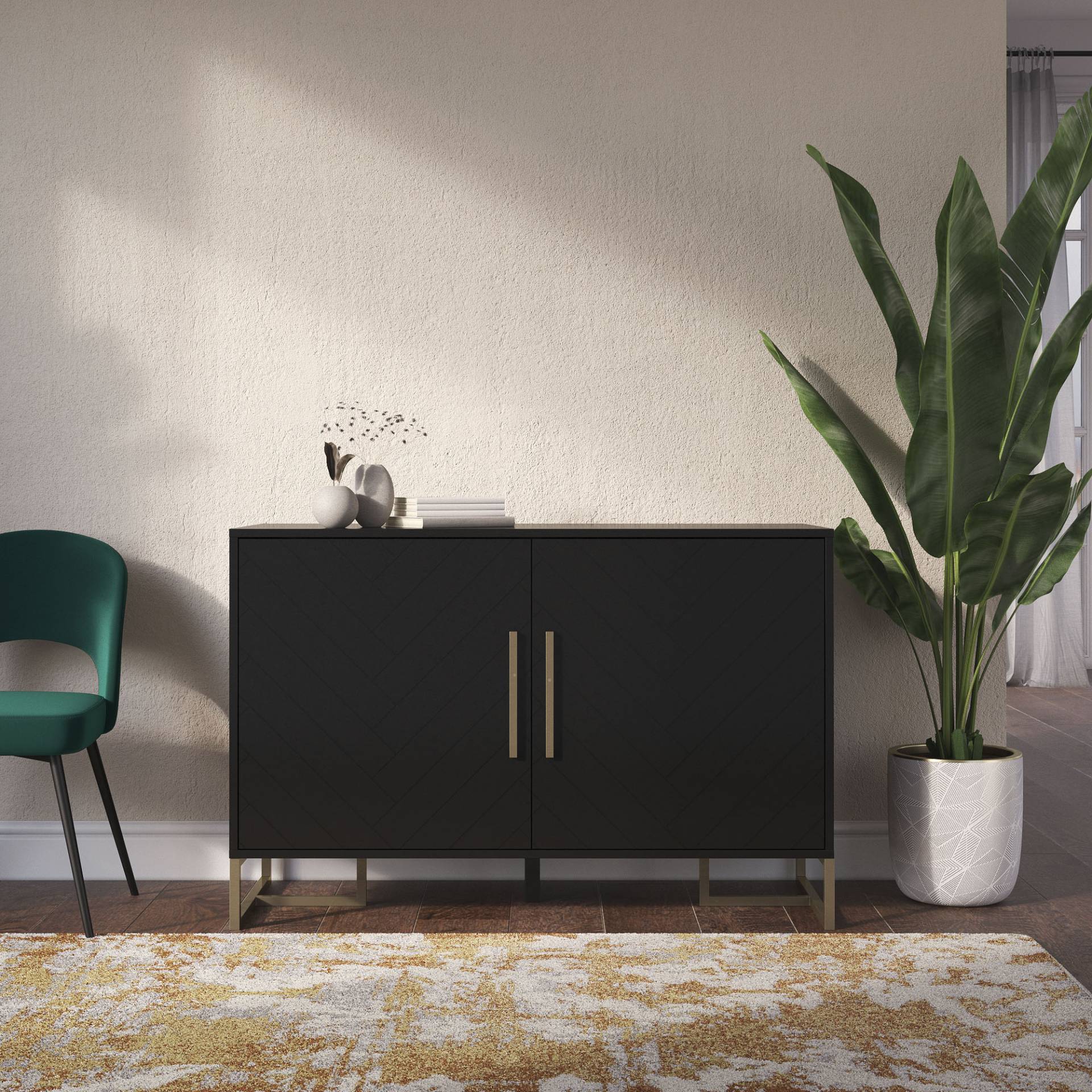 CosmoLiving by Cosmopolitan Sideboard »Herringbone«, Höhe 82 cm, Breite 122 cm von CosmoLiving by Cosmopolitan