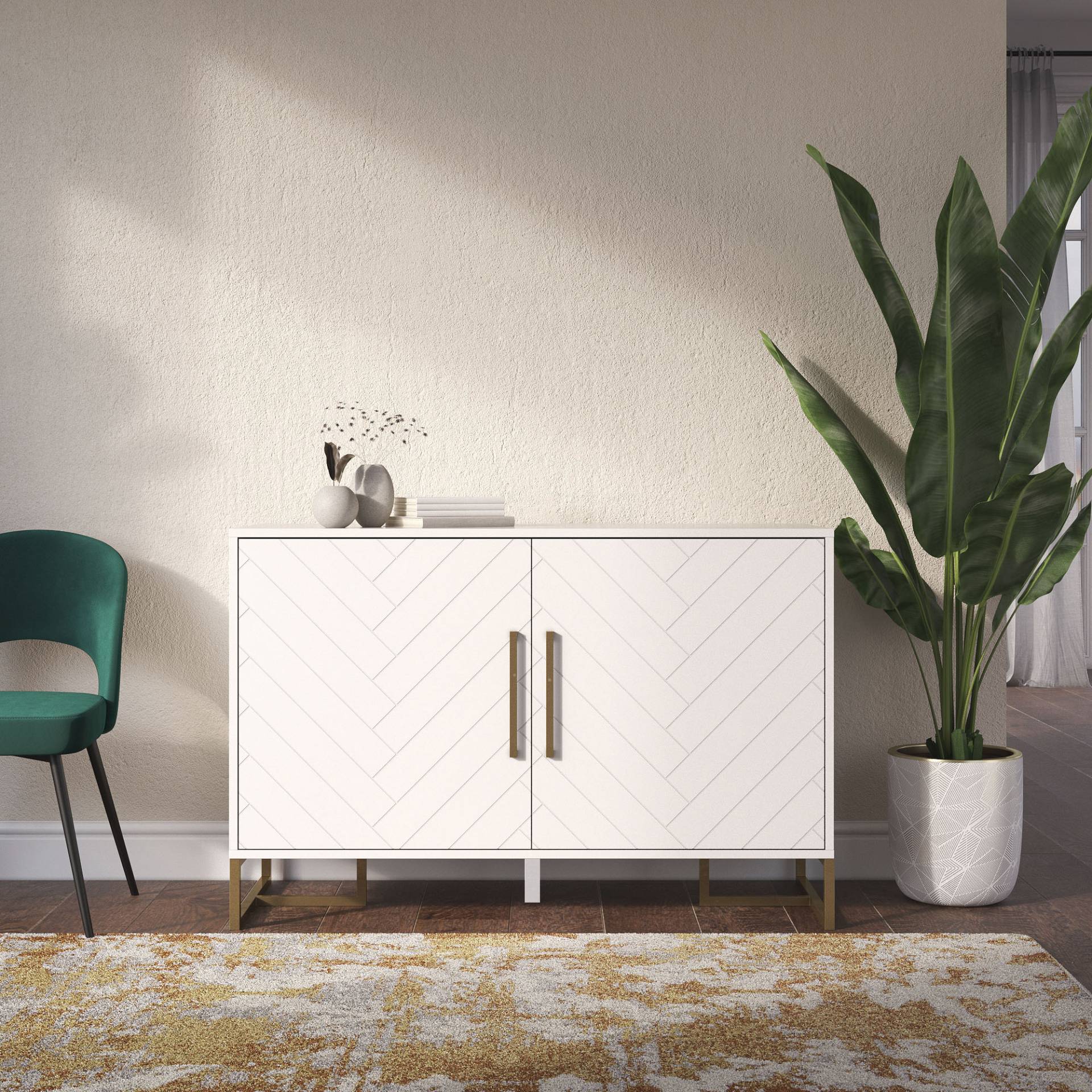 CosmoLiving by Cosmopolitan Sideboard »Herringbone«, Höhe 82 cm, Breite 122 cm von CosmoLiving by Cosmopolitan