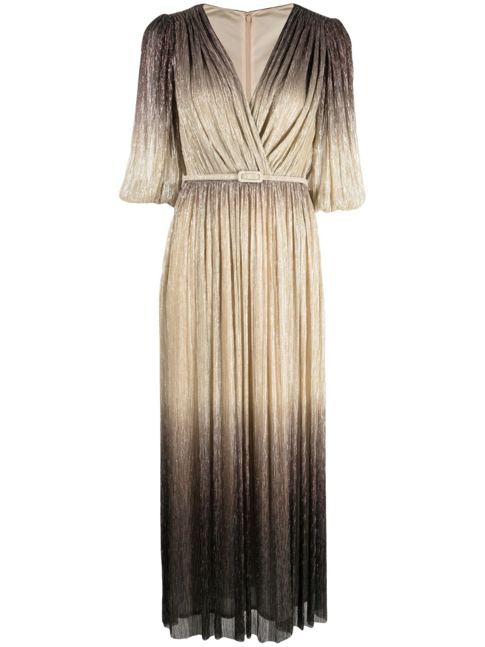 Costarellos Ellery pleated midi dress - Gold von Costarellos