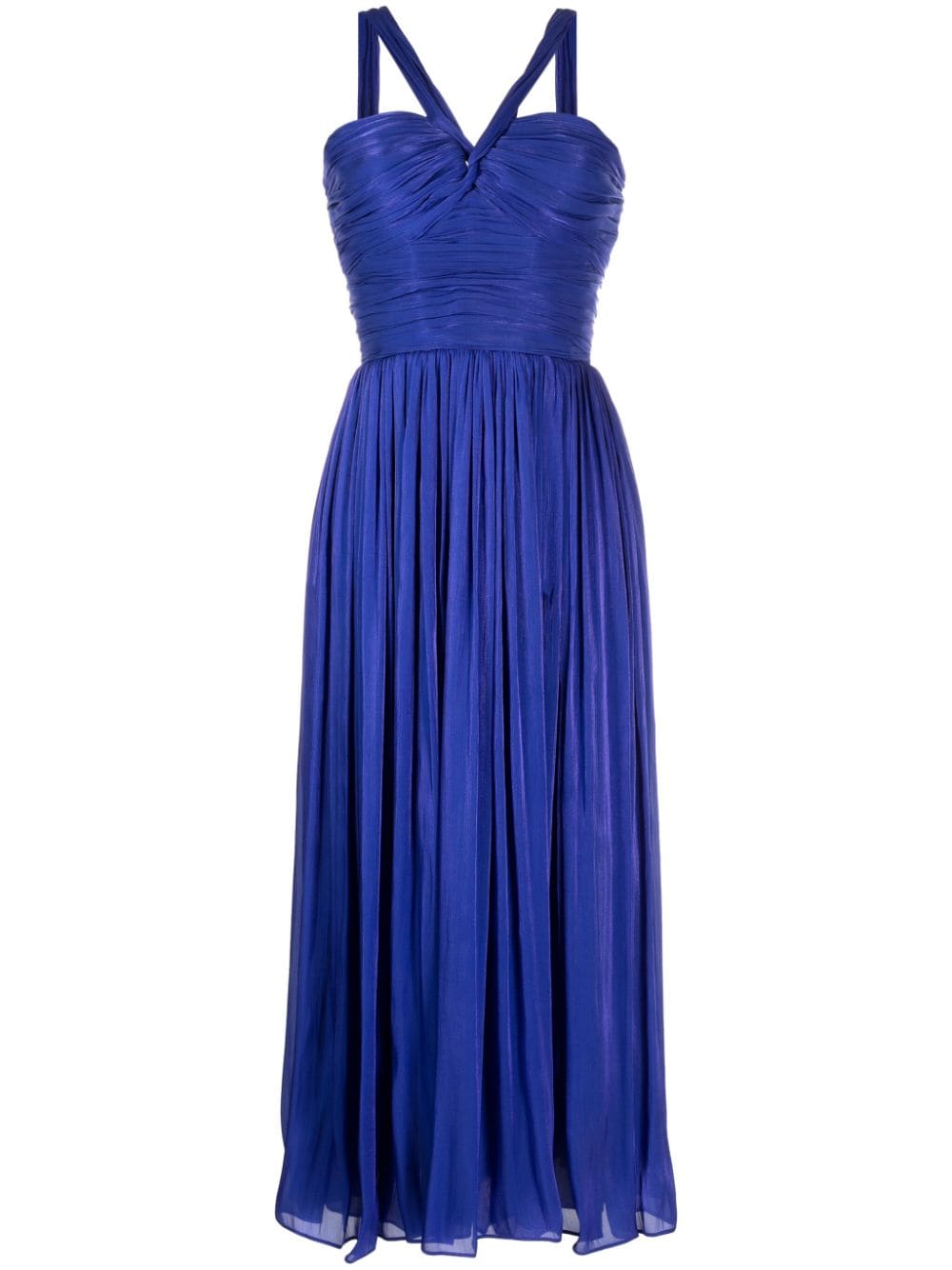 Costarellos halterneck pleated dress - Blue von Costarellos