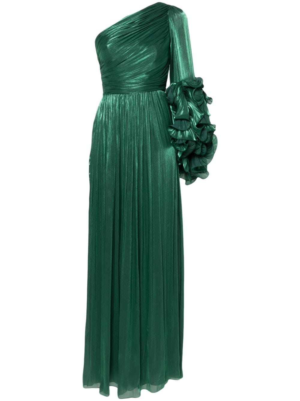 Costarellos ruffled georgette gown - Green von Costarellos