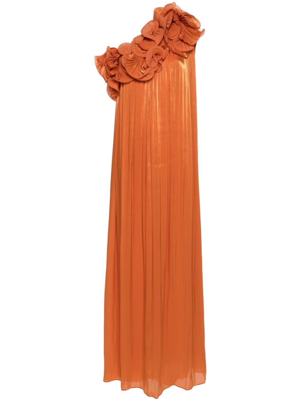 Costarellos ruffled georgette gown - Orange von Costarellos