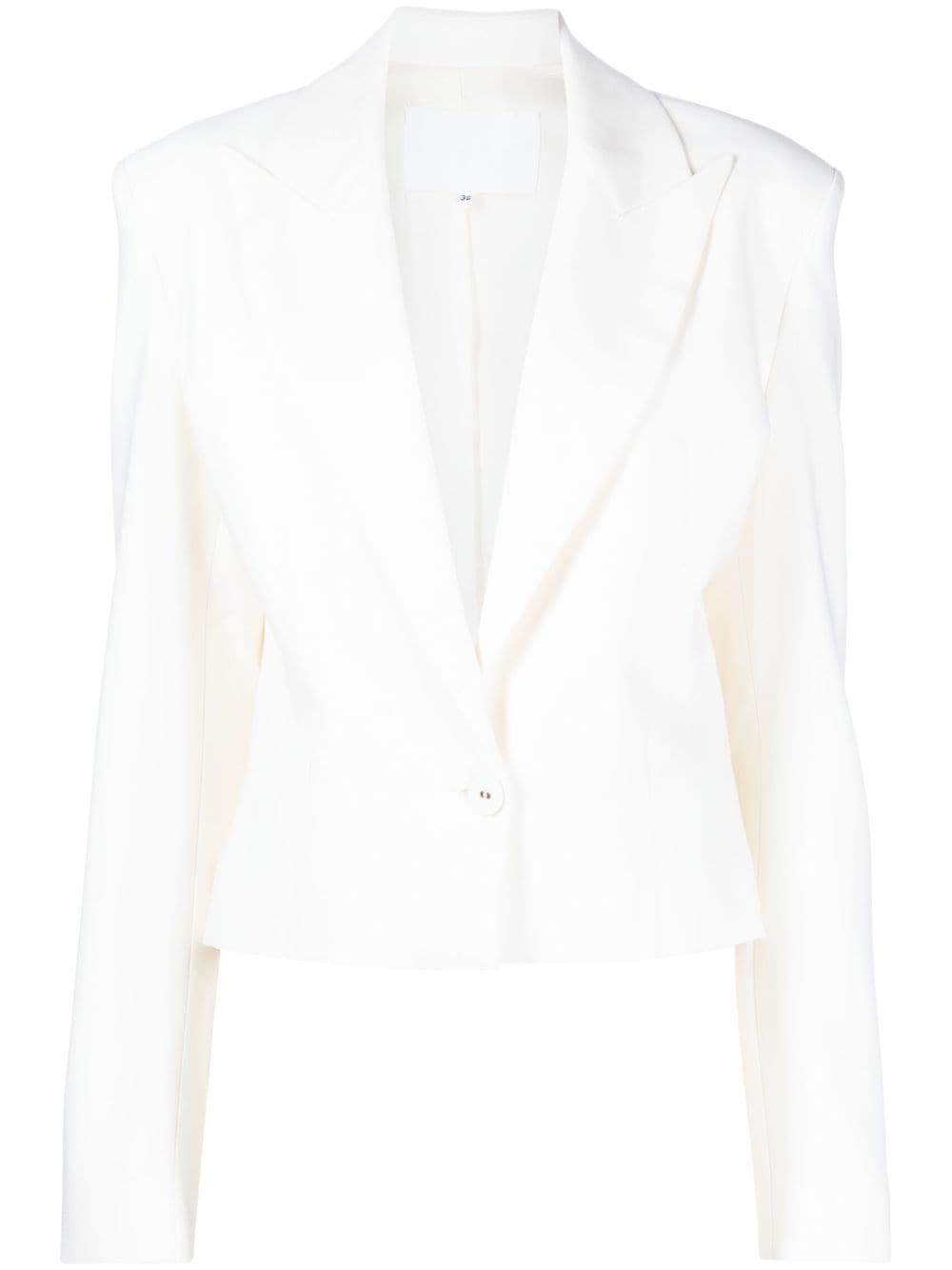 Costarellos single-breasted cropped blazer - White von Costarellos