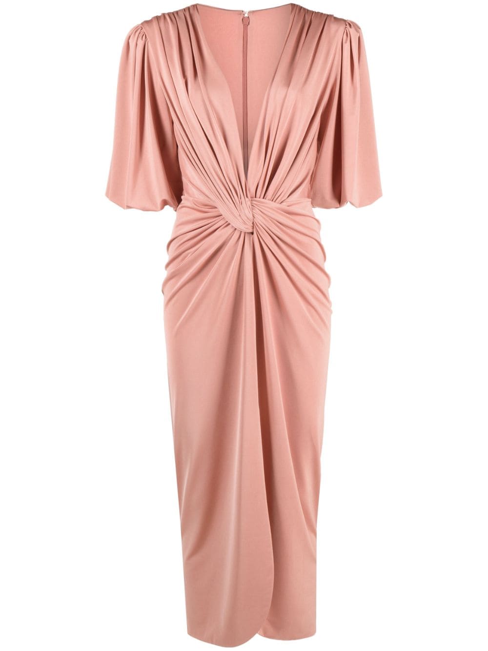 Costarellos twisted short-sleeve midi dress - Pink von Costarellos