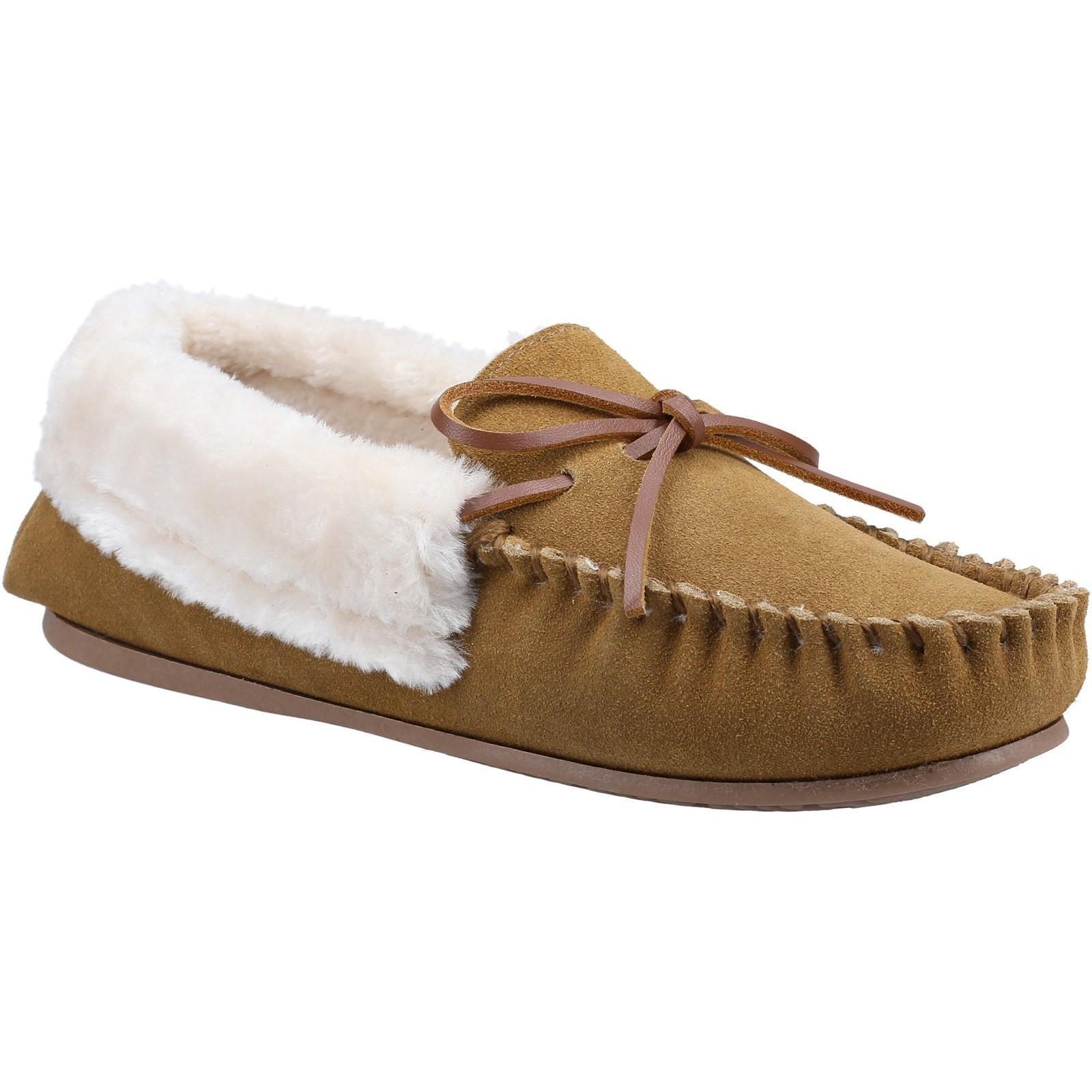 Mokassinhausschuhe Sopworth Damen Tan 38 von Cotswold