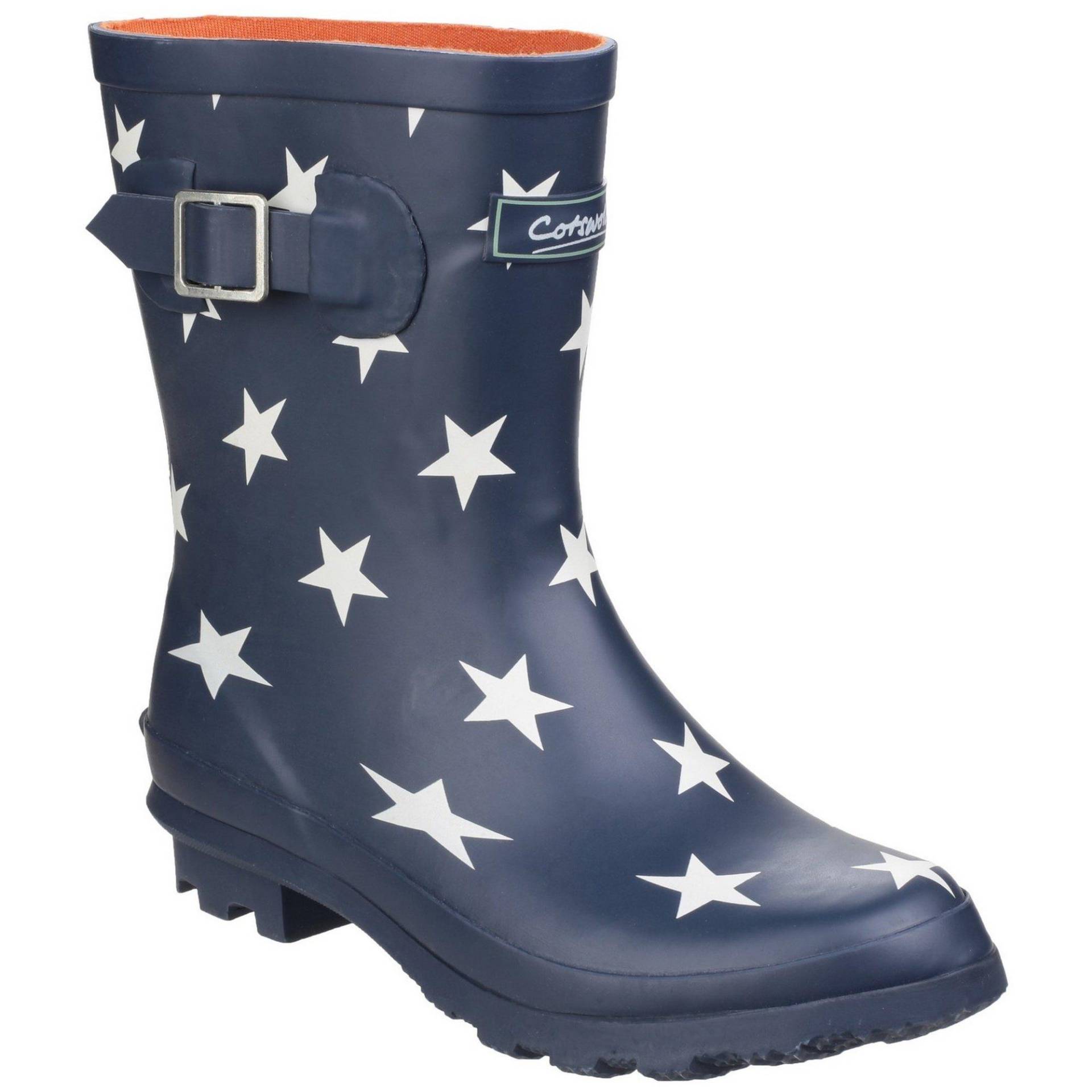 Badminton Muster Gummistiefel Damen Blau Bedruckt 38 von Cotswold