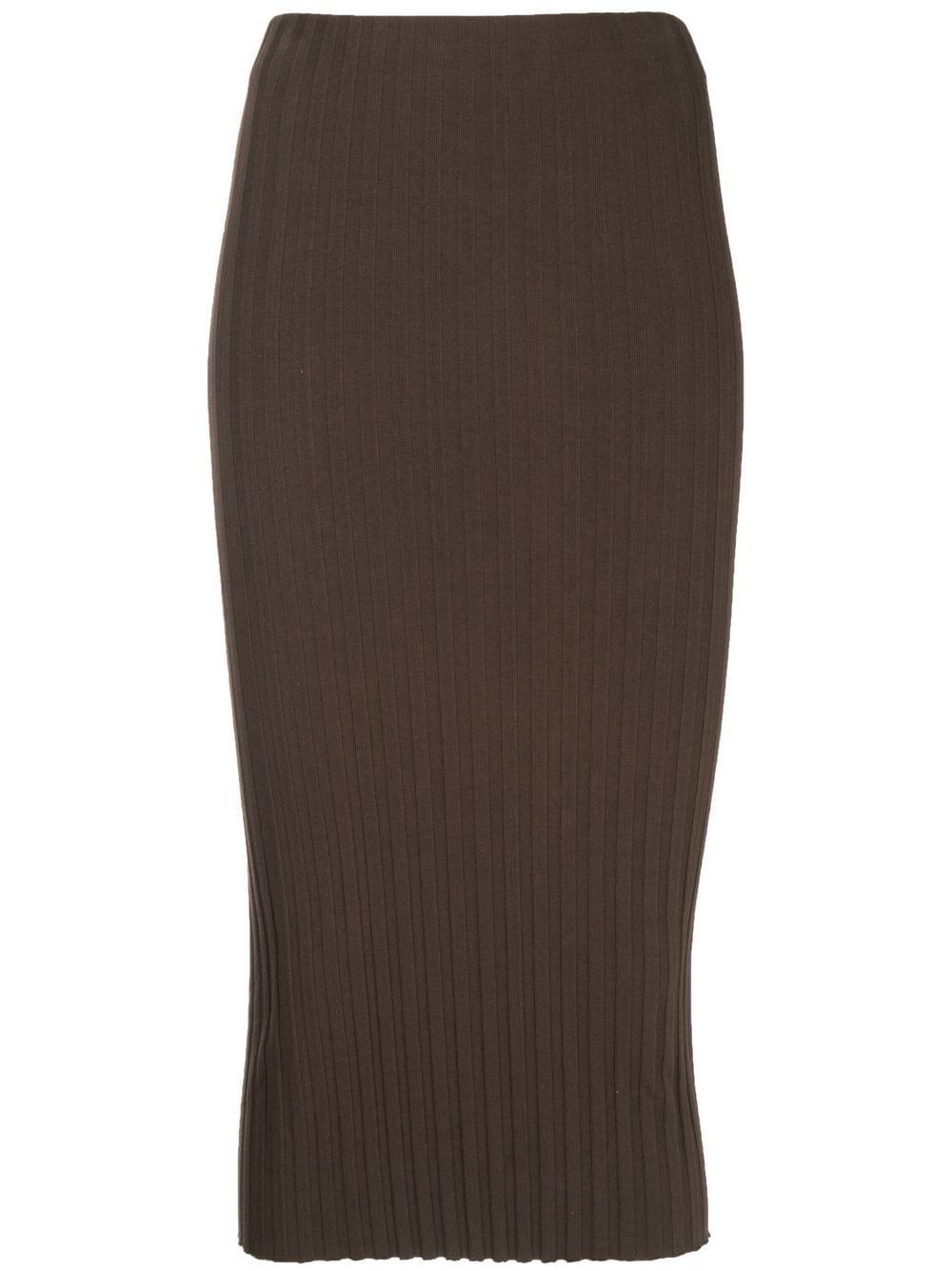 Cotton Citizen Capri ribbed midi skirt - Brown