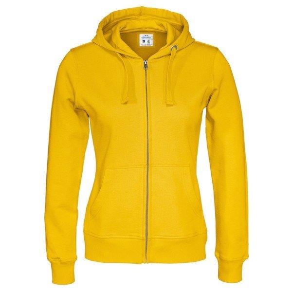 Hoodie Mit Durchgehendem Reißverschluss Damen Gelb XL von Cottover