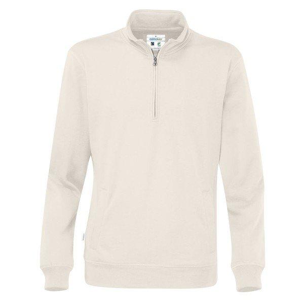 Sweatshirt Mit Halbem Reißverschluss Herren Weiss L von Cottover