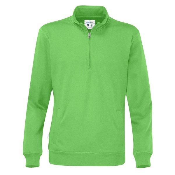 Sweatshirt Mit Halbem Reißverschluss Herren Grün L von Cottover