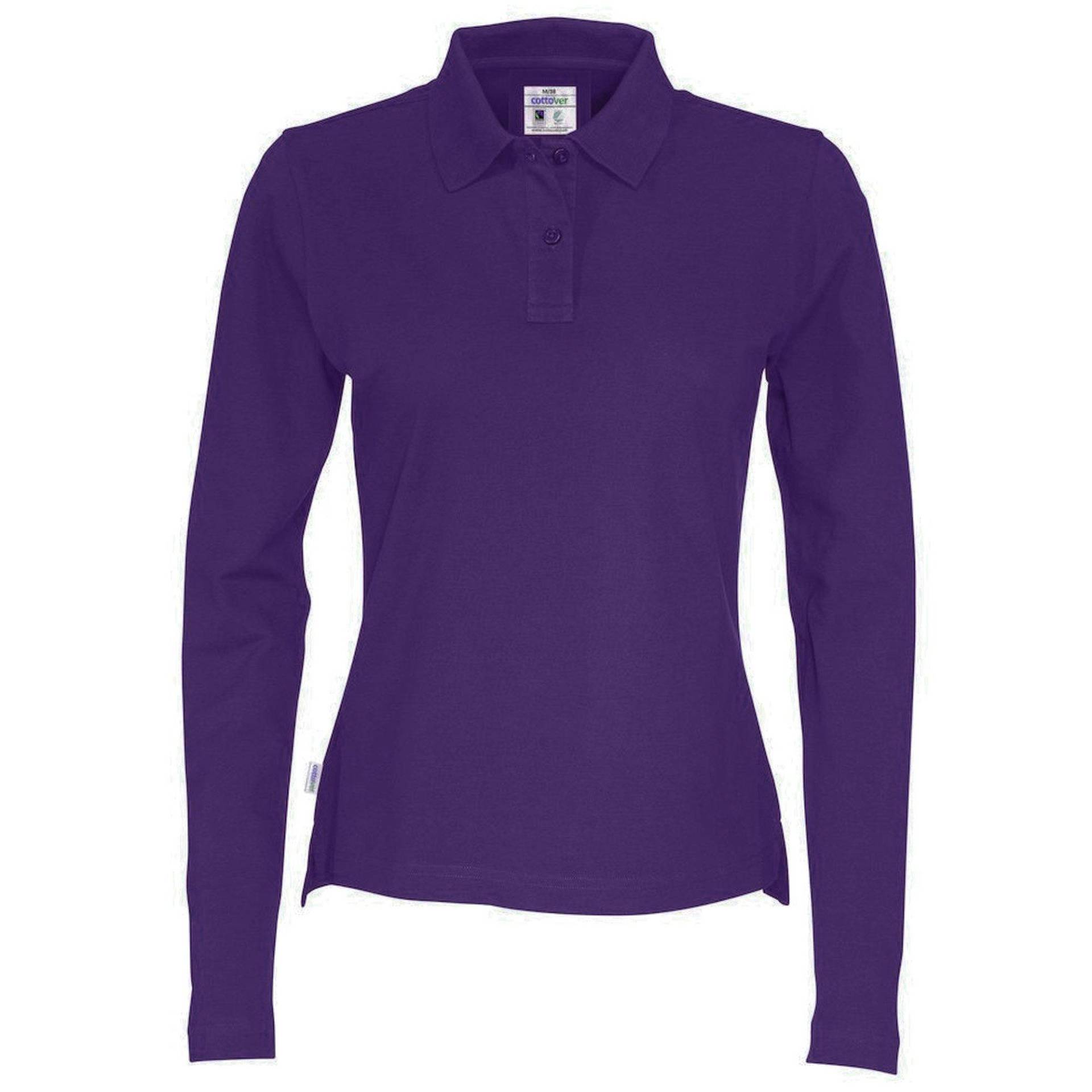 Poloshirt Langärmlig Damen Lila L von Cottover