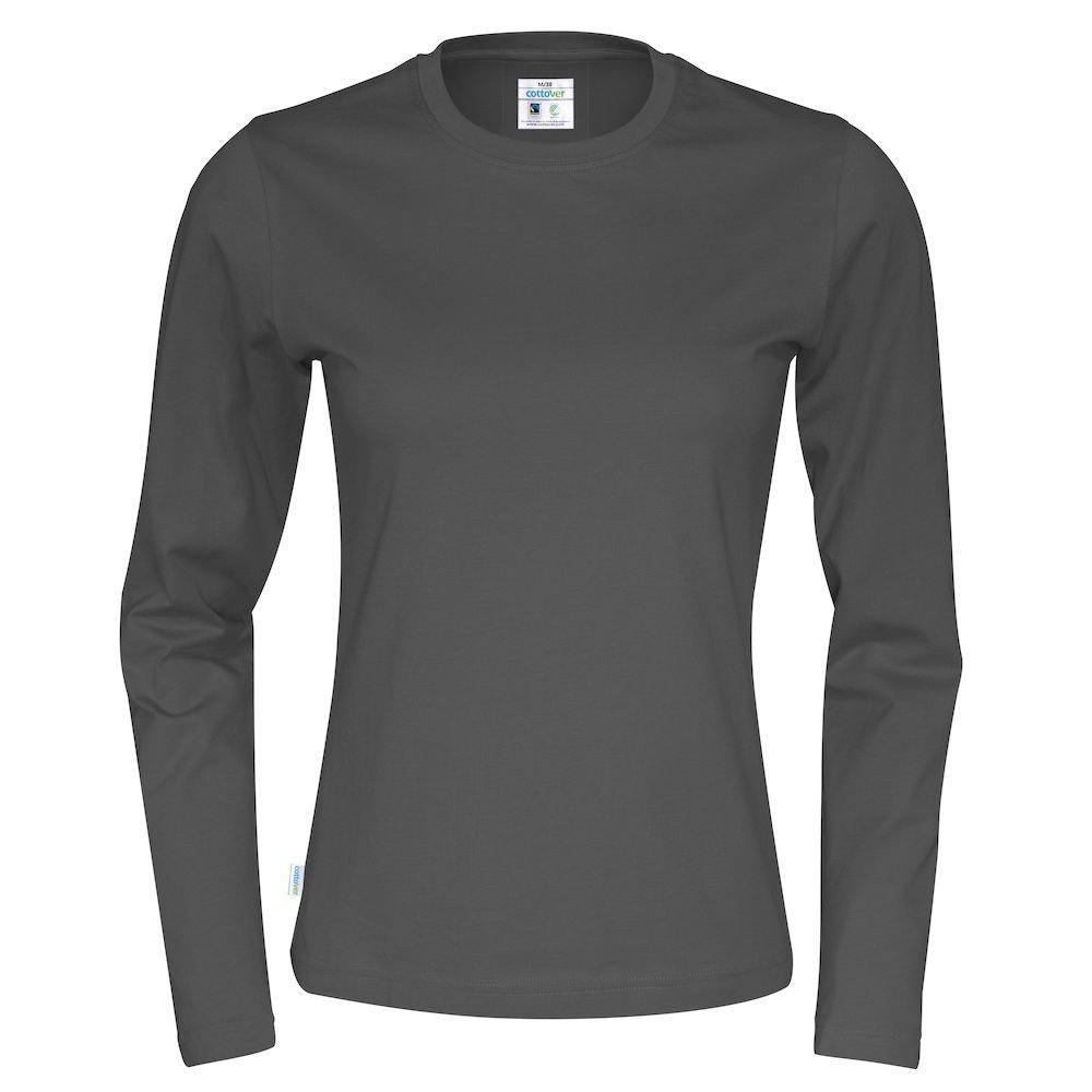 Tshirt Langärmlig Damen Charcoal Black L von Cottover