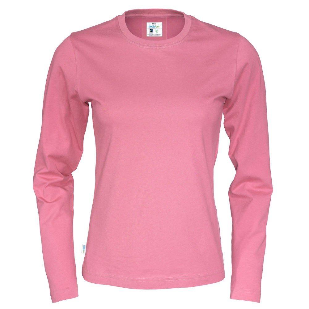 Tshirt Langärmlig Damen Pink M von Cottover