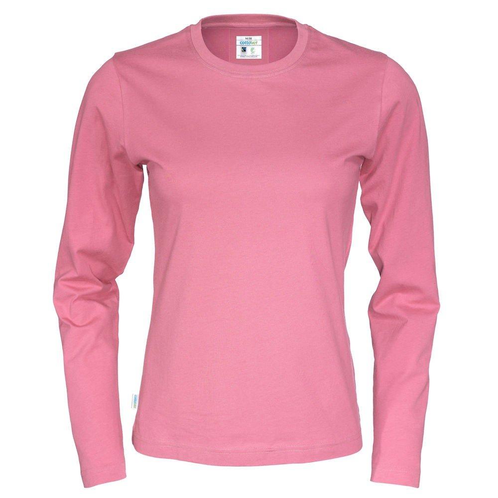 Tshirt Langärmlig Damen Pink S von Cottover