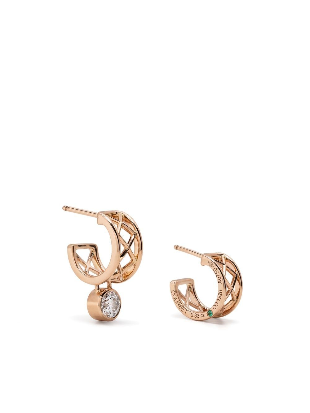 Courbet 18kt recycled rose gold diamond earring - Pink von Courbet