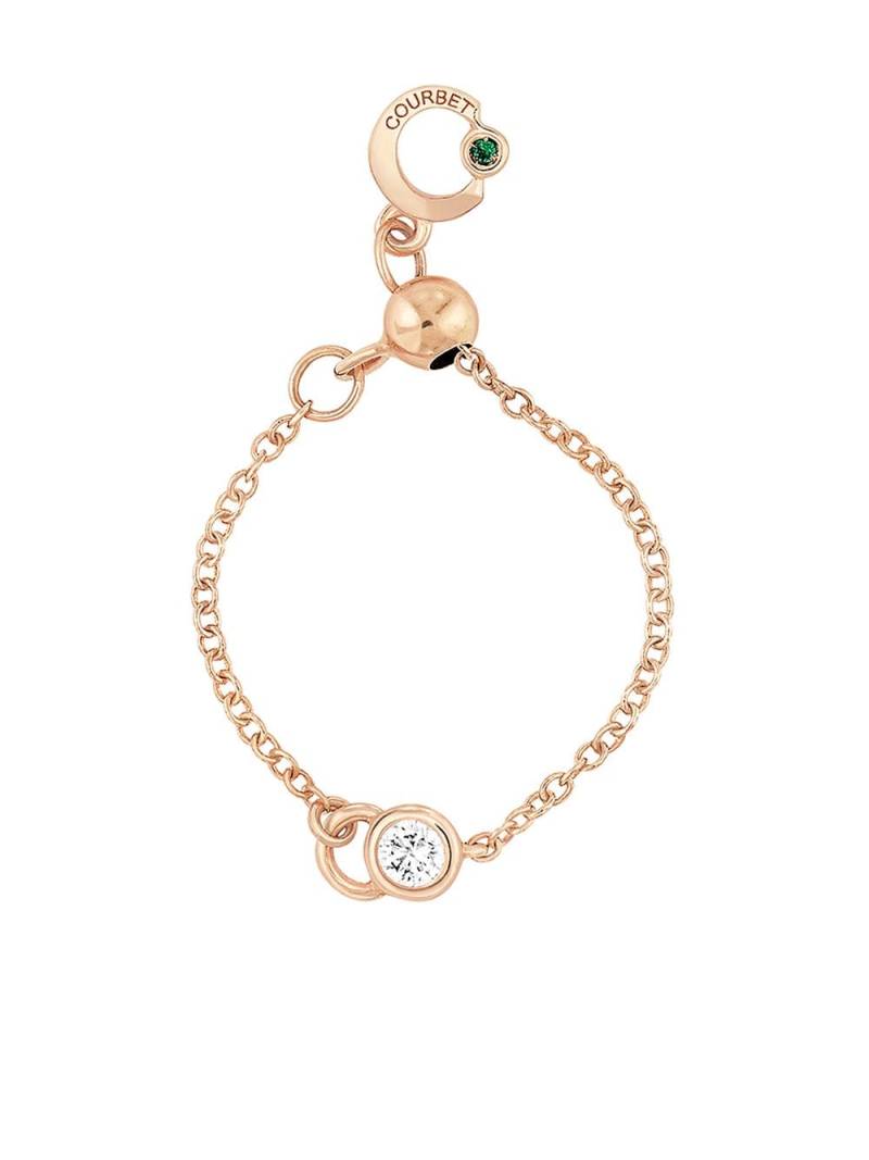 Courbet 18kt recycled rose gold laboratory-grown diamond CO adjustable chain ring - Pink von Courbet