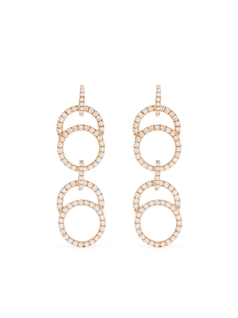 Courbet 18kt recycled rose gold Celeste laboratory-grown diamond pavé set double hanging earrings - Pink von Courbet