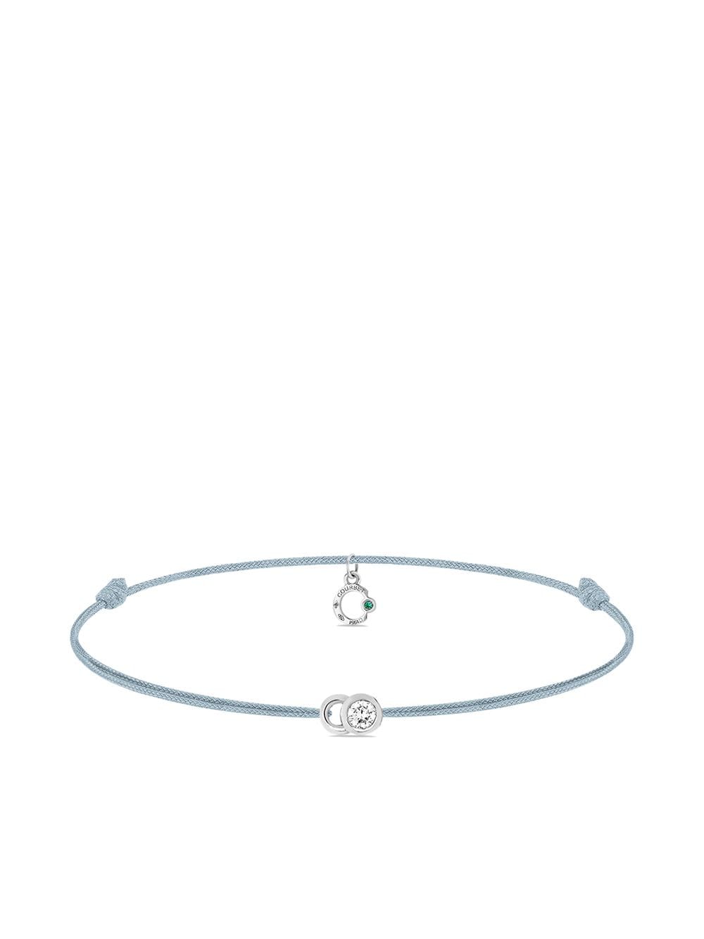 Courbet 18kt recycled white gold laboratory-grown diamond Let's Commit cord bracelet - Silver von Courbet