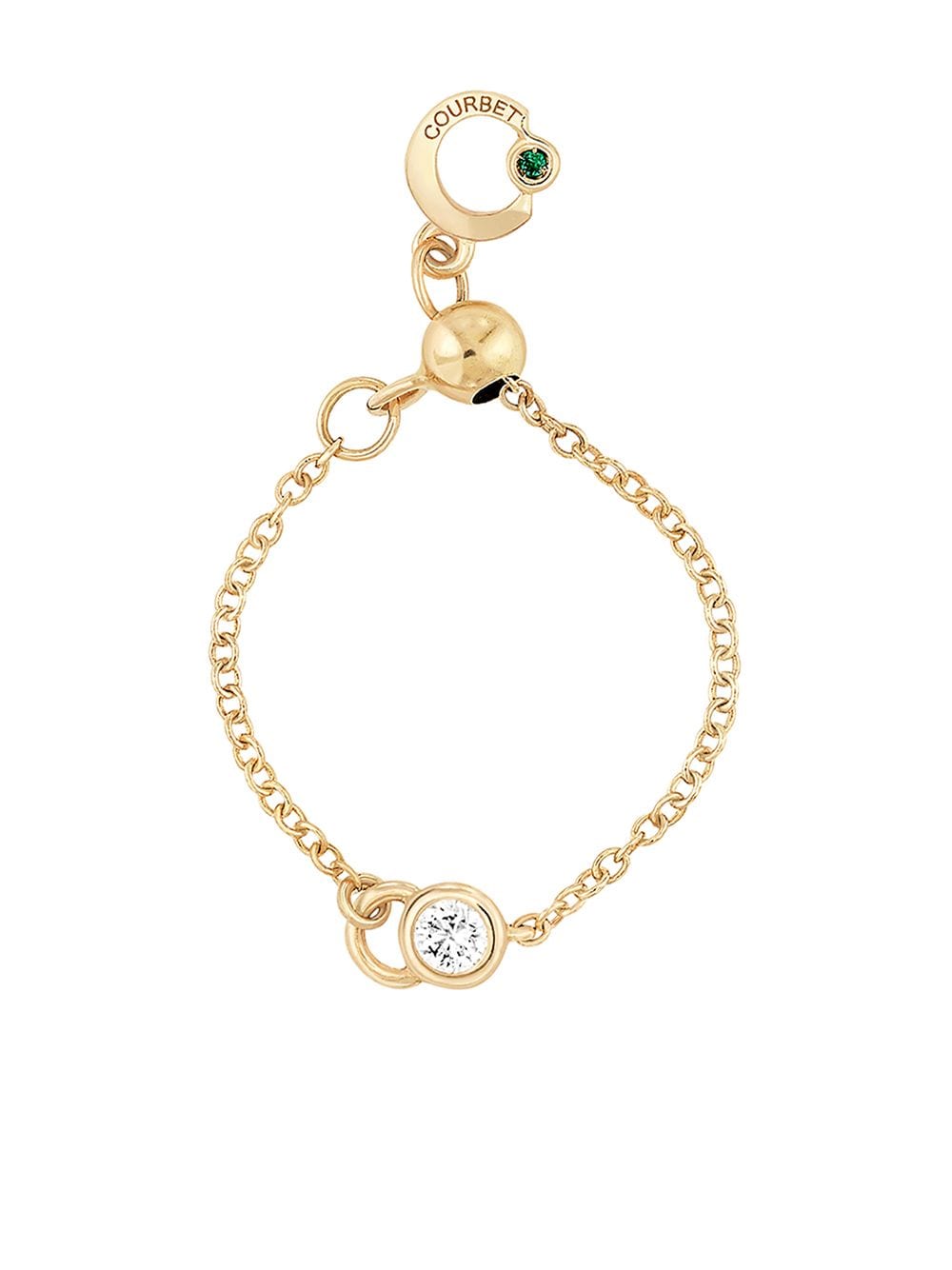 Courbet 18kt recycled yellow gold CO adjustable chain laboratory-grown diamond ring von Courbet