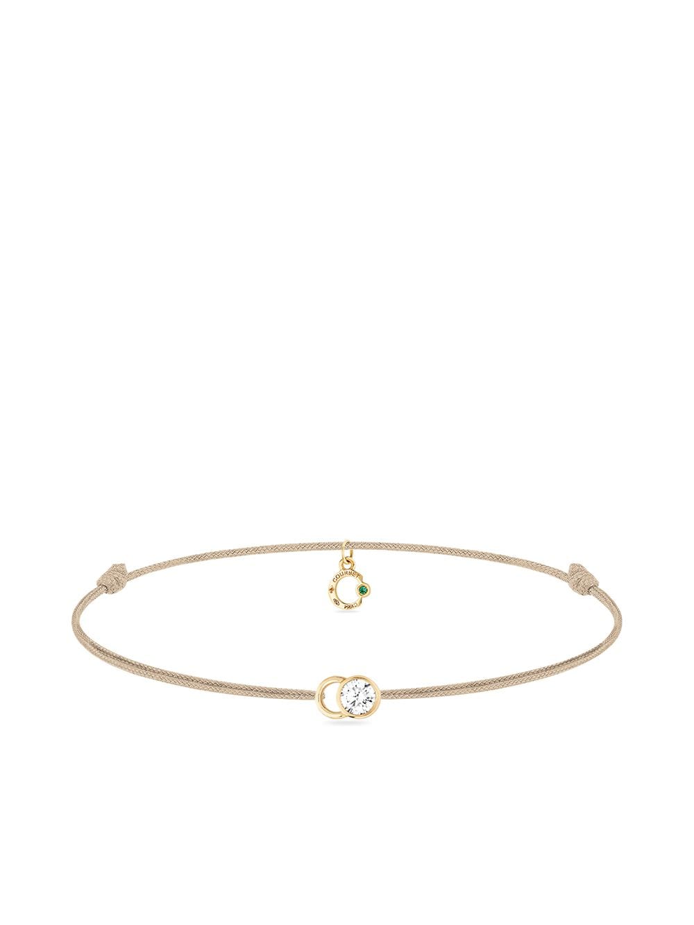 Courbet 18kt recycled yellow gold laboratory-grown diamond Let's Commit cord bracelet von Courbet