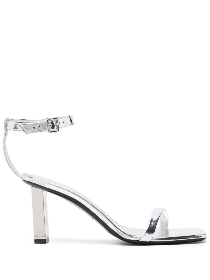 Courrèges 95mm metallic-finish leather sandals - Silver von Courrèges