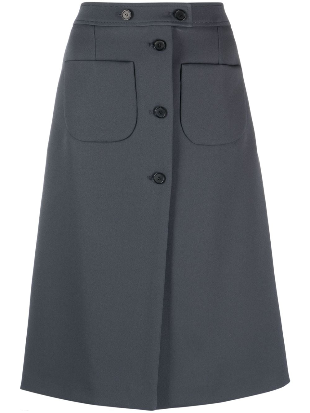 Courrèges A-line cotton midi skirt - Grey von Courrèges