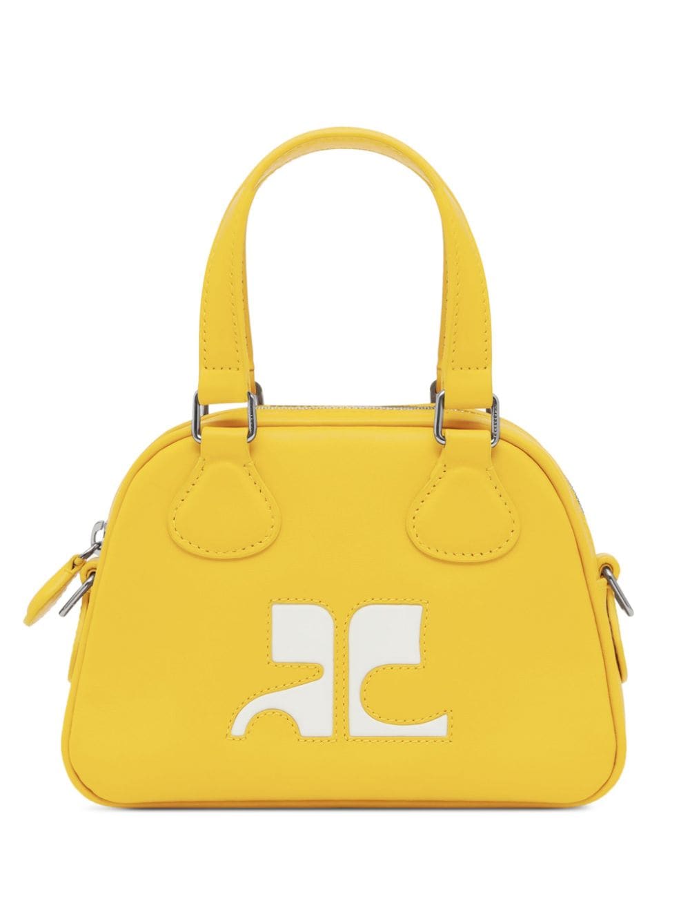 Courrèges Bowling leather mini bag - Yellow von Courrèges