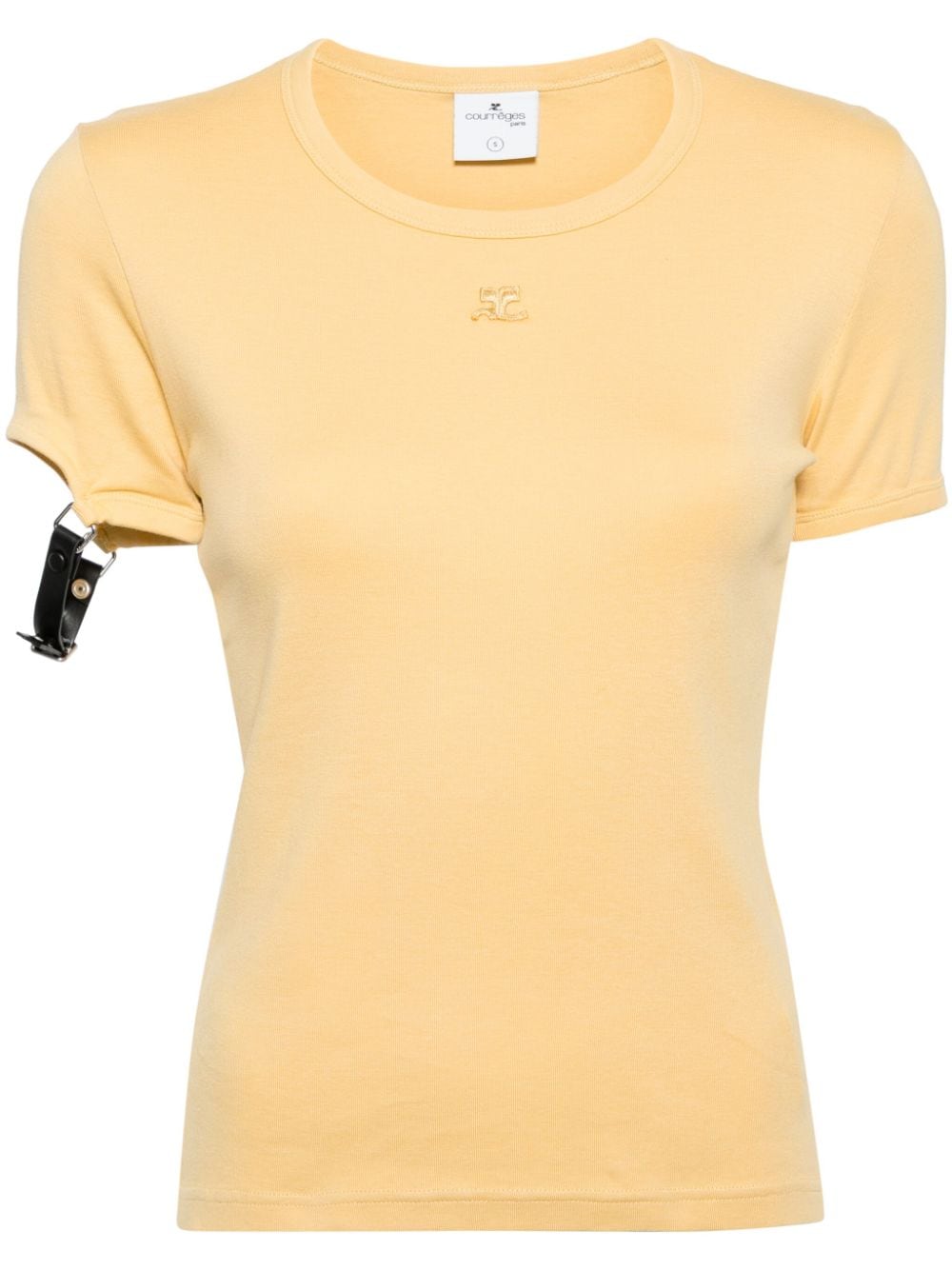 Courrèges Buckle Contrast cotton T-shirt - Yellow von Courrèges