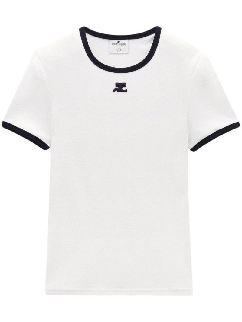 Courrèges Bumpy contrast T-shirt - White von Courrèges