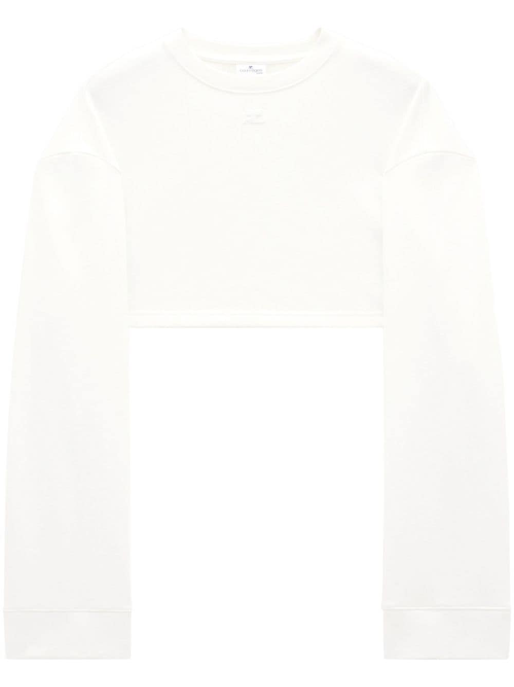Courrèges Cocoon cotton cropped sweatshirt - White von Courrèges