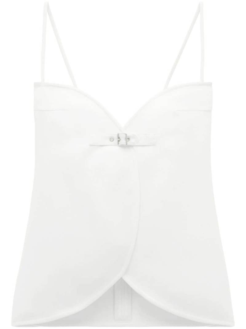 Courrèges Ellipse buckle-appliqué tank top - White von Courrèges