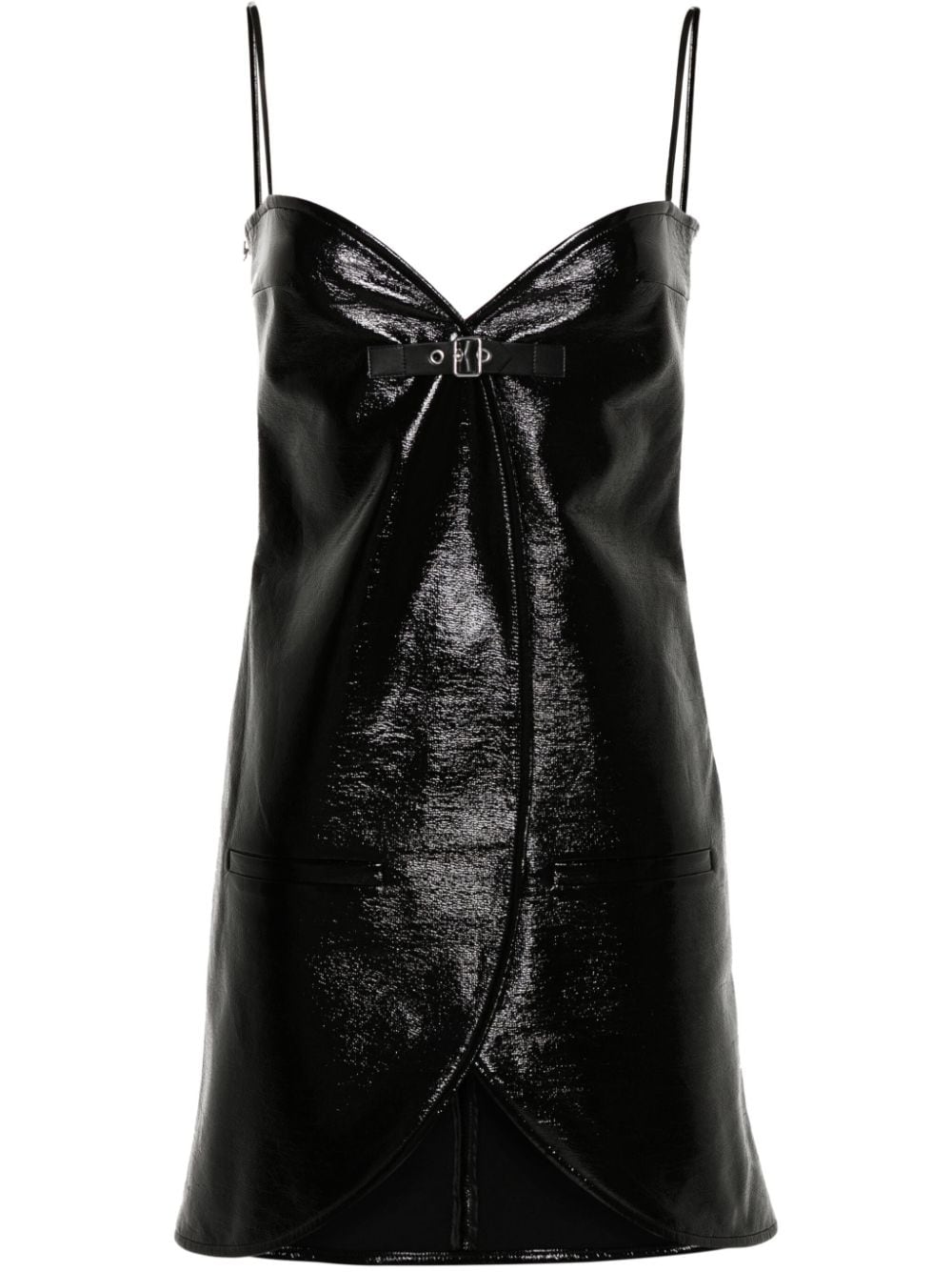 Courrèges Ellipse crinkled mini dress - Black von Courrèges