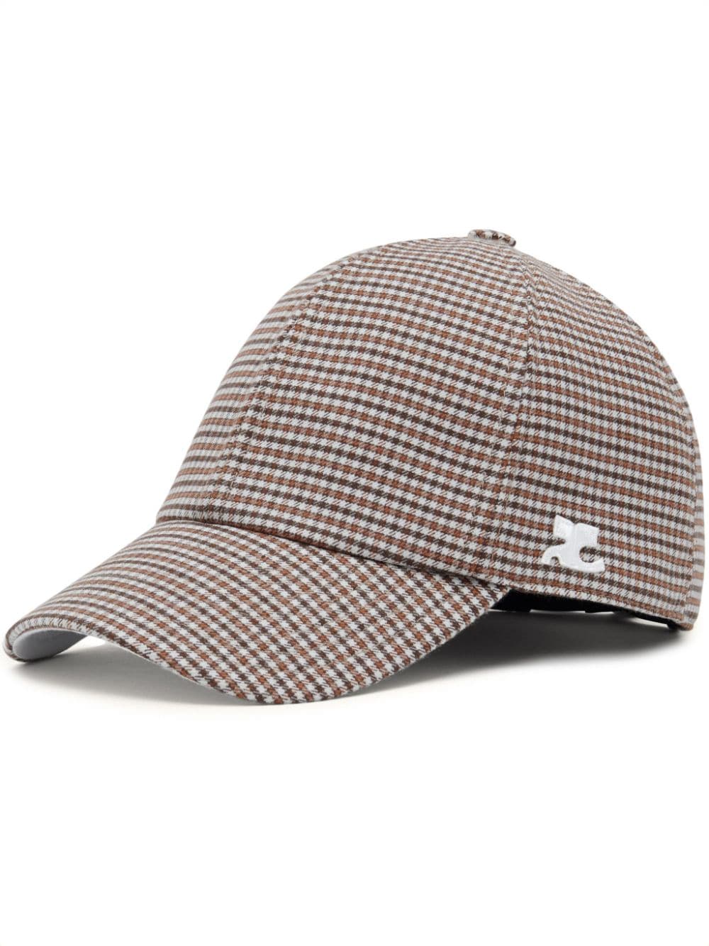 Courrèges Gogo checked cap - Brown von Courrèges