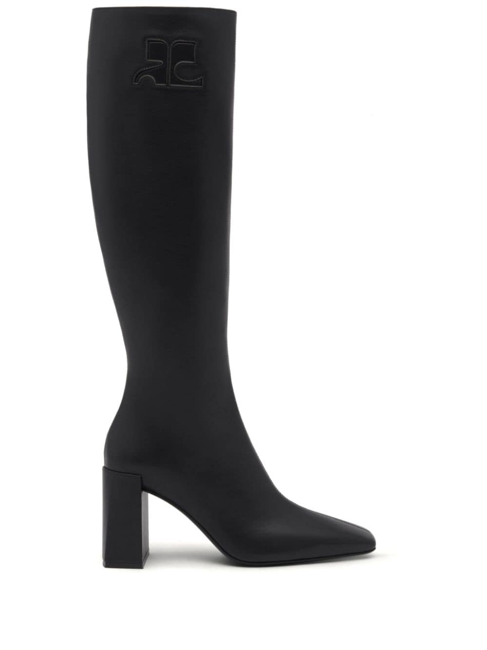 Courrèges Heritage leather knee-high boots - Black von Courrèges