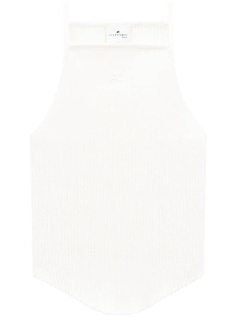 Courrèges Holistic ribbed-knit tank top - White von Courrèges