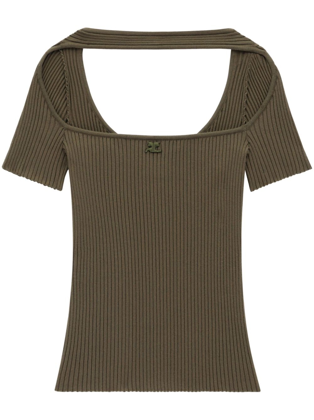 Courrèges Hyperbole cut-out top - Green von Courrèges